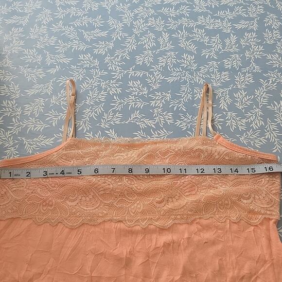 Juniors Sz L Orange Lace Textured Y2K 90s Fairy Beachy Maurices Tank Top - Picture 6 of 11